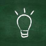 light bulb image in chalk on a blackboard