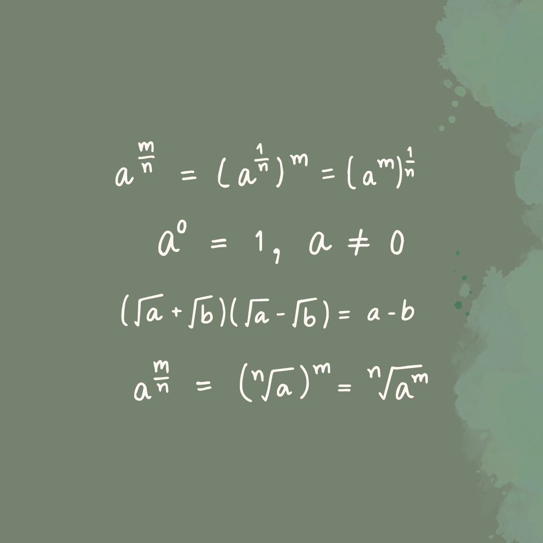 diverse wiskunde formules. machten en wortels